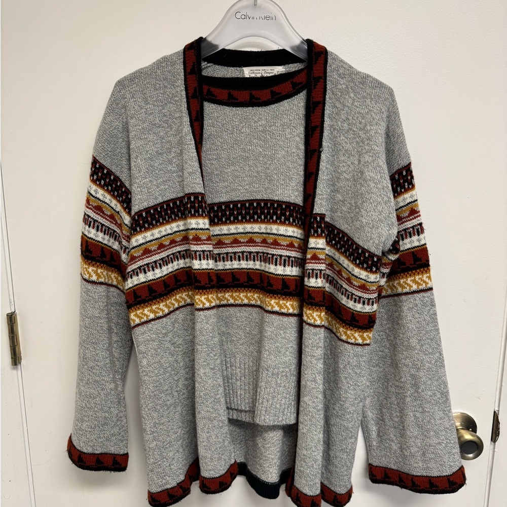 Gray Patterned Women's Sweater